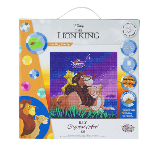 CAK-DNY701M: Lion King Family, 30x30cm Crystal Art Kit