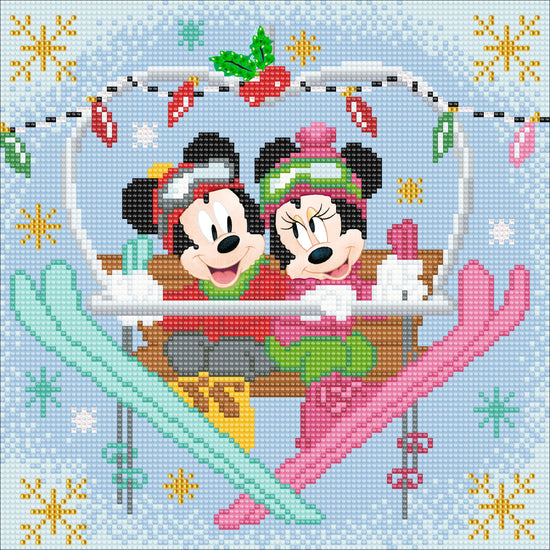 CAK-DNY709M: Winter Mickey and Minnie, 30x30cm Crystal Art Kit