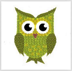 CAMK-7: Green Owl - "Spring" Crystal Art Motifs (With tools)