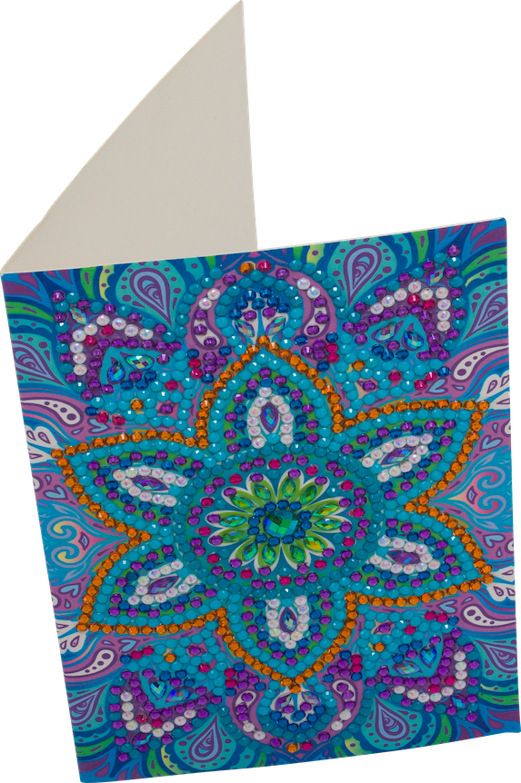 CCK-10x15B3: Blue Mandala, 10x15cm Crystal Art Card