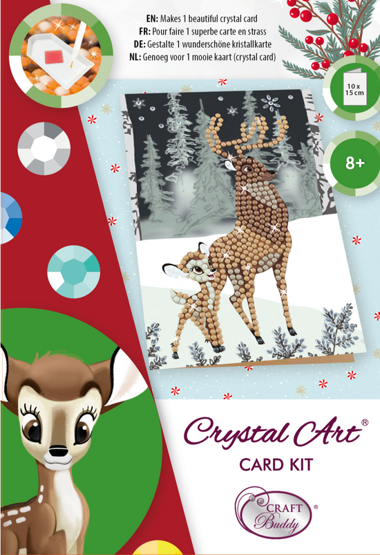 CCK-10x15DNY01: Winter Bambi and Son 10x15cm card