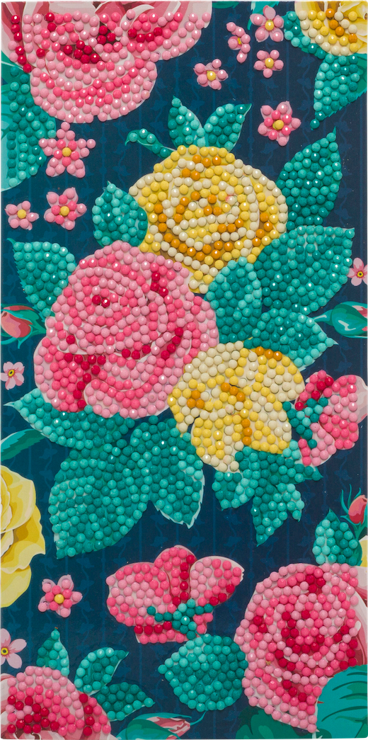 CCK-11x22C10: Pretty Flowers, 11x22cm Crystal Art Card