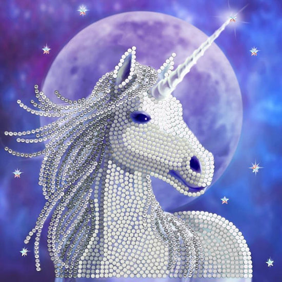CCK-A71: "Starlight Unicorn" 18x18cm Crystal Art Card ANNE STOKES
