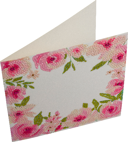 CCK-A73: "Floral Border" 18x18cm Crystal Art Card