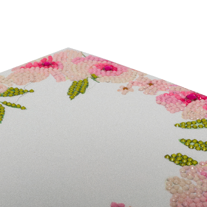 CCK-A73: "Floral Border" 18x18cm Crystal Art Card