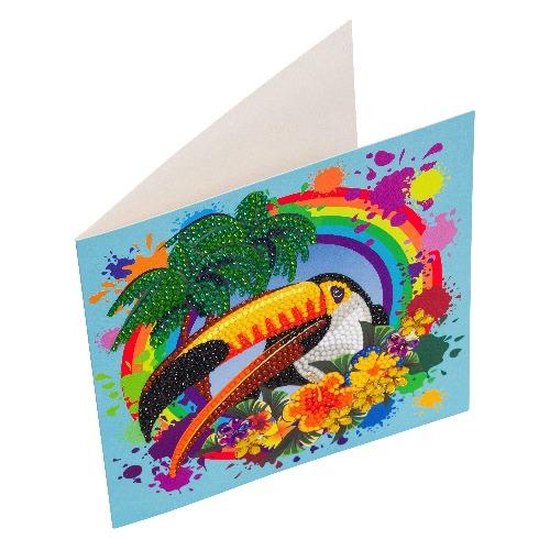 CCK-A78: "Rainbow Toucan" 18x18cm Crystal Art Card