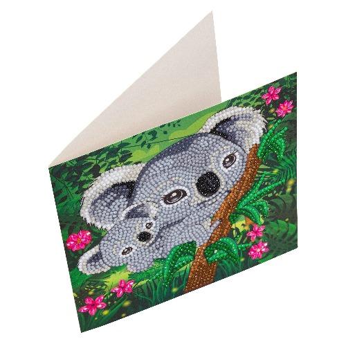CCK-A82: "Koala Hugs" 18x18cm Crystal Art Card