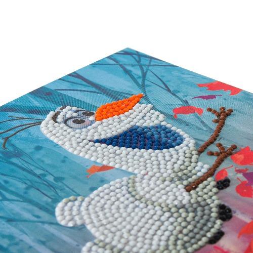 CCK-DNY801: Floating Olaf, 18x18cm Crystal Art Card