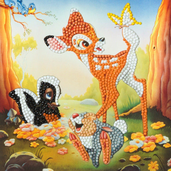 CCK-DNY804: Bambi and Friends, 18x18cm Crystal Art Card