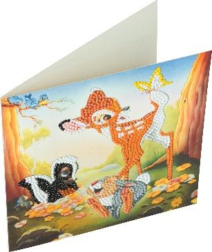 CCK-DNY804: Bambi and Friends, 18x18cm Crystal Art Card