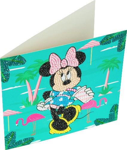 CCK-DNY807: Minnie on Holiday, 18x18cm Crystal Art Card