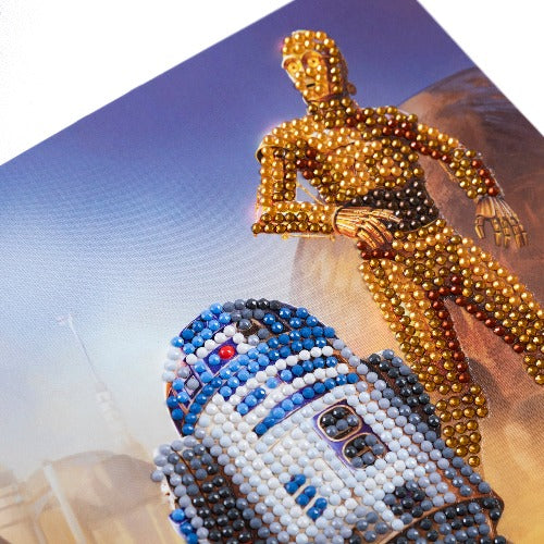 R2-D2 & C-3PO 18x18cm Crystal Art Card - Close Up