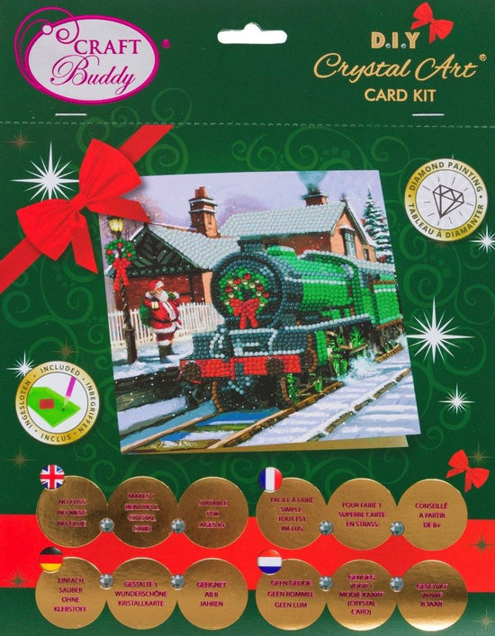 CCK-XM63: "Santa Express", 18x18cm Crystal Art Card