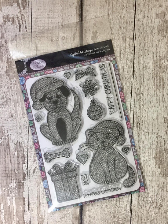 CCST15: Craft Buddy Festive Friends A5 Crystal Art Stamp Set