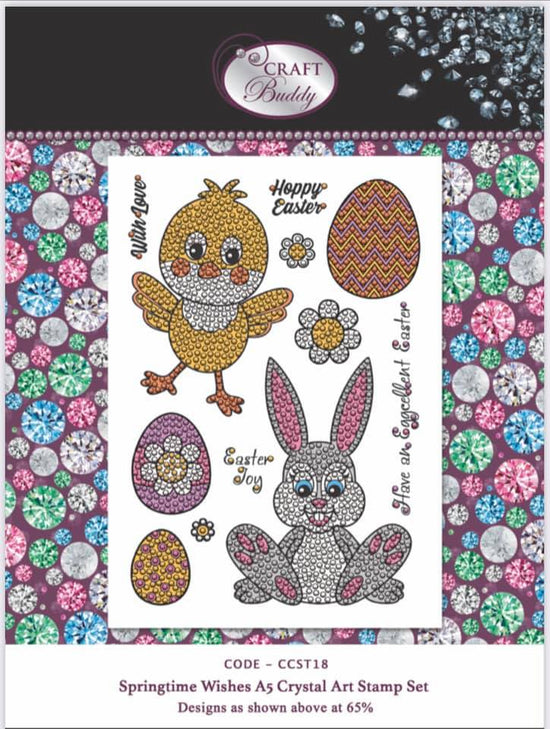 CCST18: Craft Buddy Easter Party, Crystal Art A5 Stamp Set