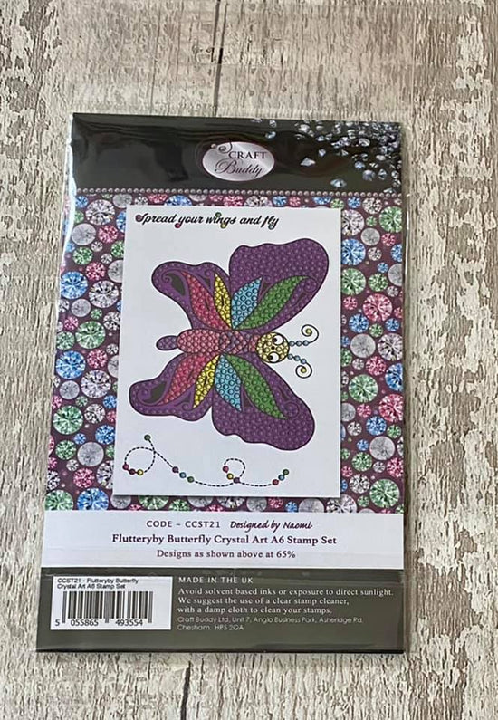 CCST21: Craft Buddy Flutteryby Butterfly Crystal Art A6 Stamp Set