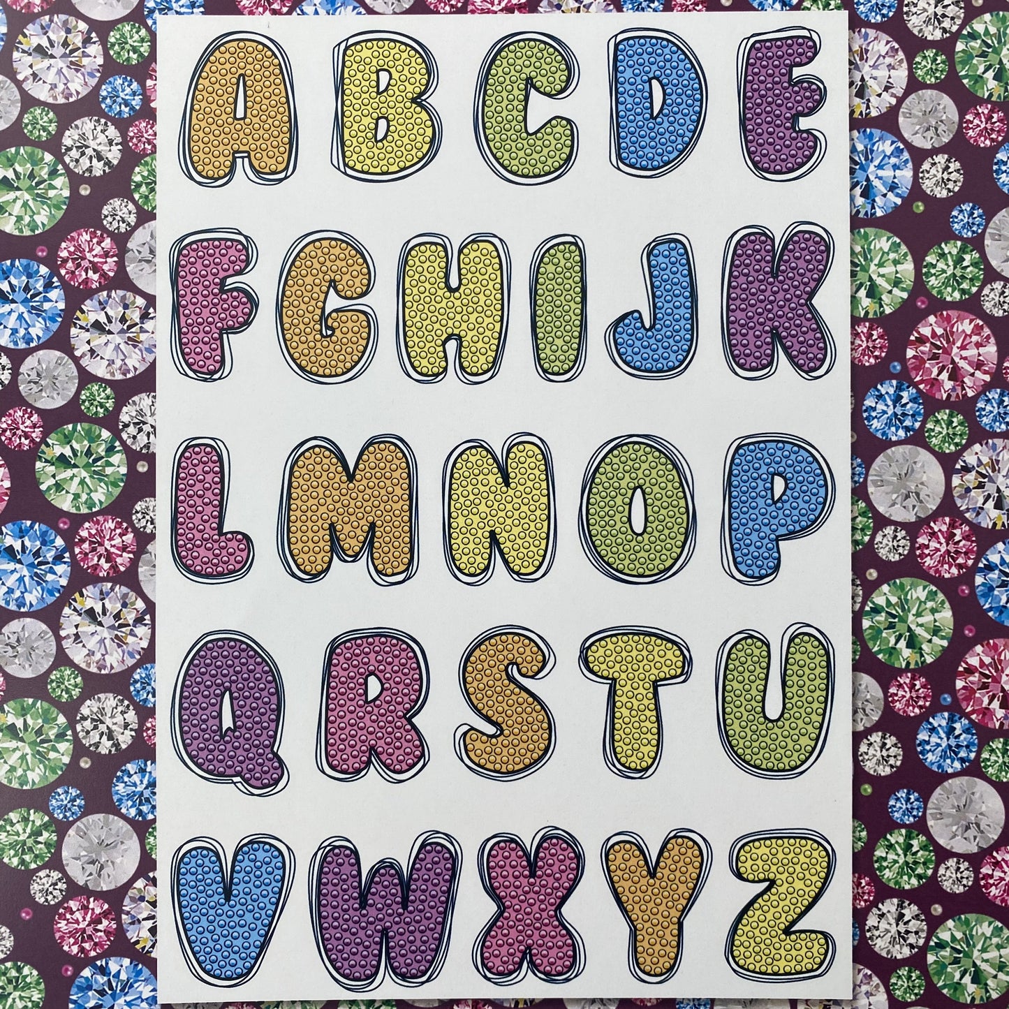 CCST42: Sparkling Alphabet A4 Crystal Art Stamp Set