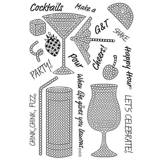 CCST12 - Craft Buddy Crystal Art Stamp Sets - Cocktail Sparkle Stamp Set