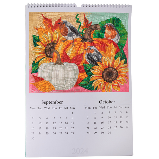 Load image into Gallery viewer, Crystal Art Calendar 2024 Front Sept and Oct

