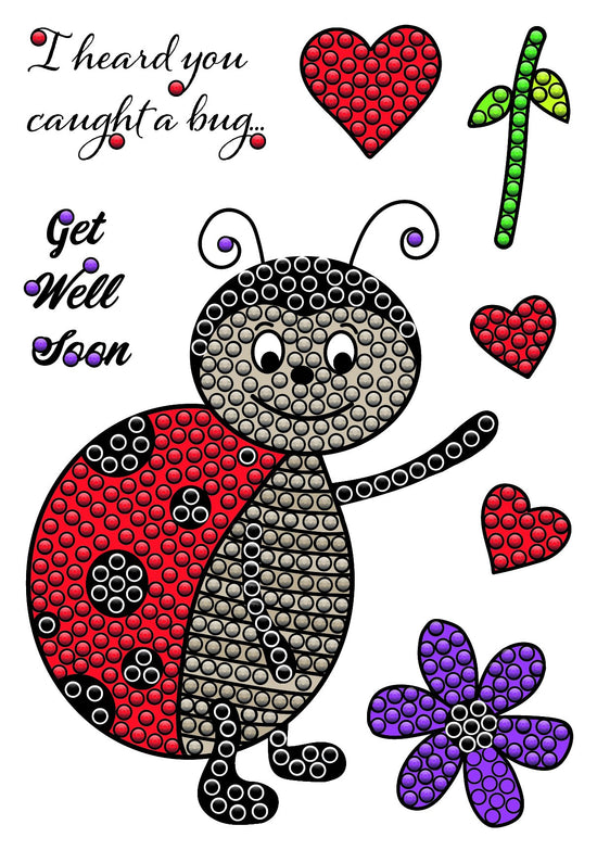 CCST24: Craft Buddy Love Bug Ladybird Crystal Art A6 Stamp Set