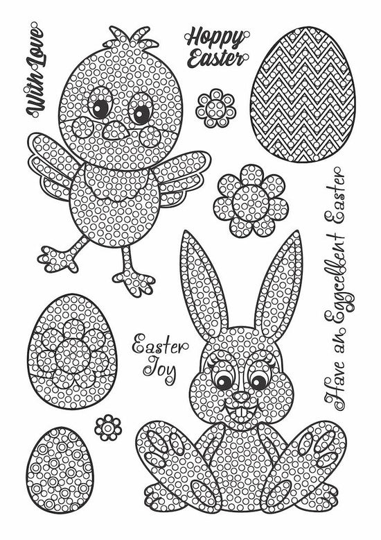 CCST18: Craft Buddy Easter Party, Crystal Art A5 Stamp Set