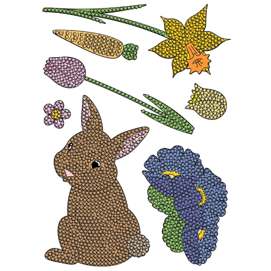 Crystal Art A5 Stamp Set - Springtime Bunny Front