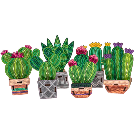 Crystal Art Cacti - Set of 6 front all