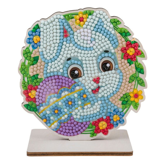 Load image into Gallery viewer, Crystal Art Home Ornaments - Easter Set Of 6 Bunny in wreath front 
