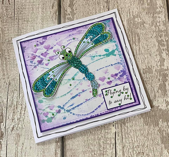 CCST22: Craft Buddy Glistening Dragonfly Crystal Art A6 Stamp Set