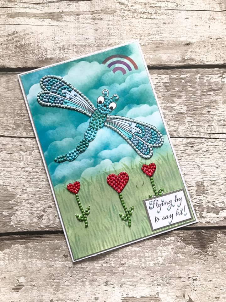 CCST22: Craft Buddy Glistening Dragonfly Crystal Art A6 Stamp Set