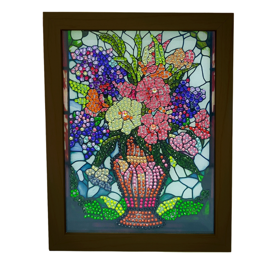 "Flowers" Crystal Art Small LED Frame No Light 