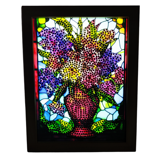 "Flowers" Crystal Art Small LED Frame White Light On