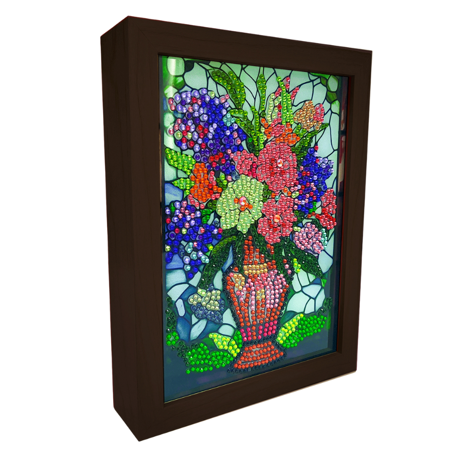 "Flowers" Crystal Art Small LED Frame No Light Side