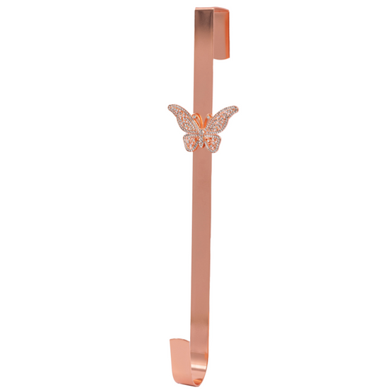 Load image into Gallery viewer, Forever Flowerz Butterfly Door Hook Rose Gold Front
