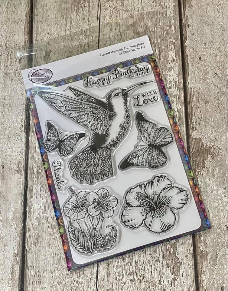 GS14: Craft Buddy Gem It! Heavenly Hummingbird A5 Clear Stamp Set