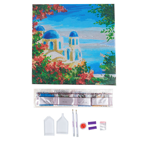 “Grecian View” Crystal Art Kit 30x30cm Contents