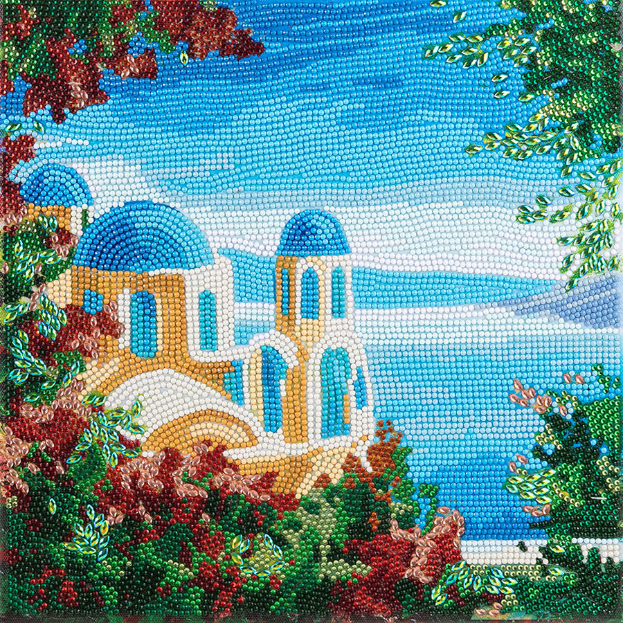 Load image into Gallery viewer, “Grecian View” Crystal Art Kit 30x30cm Front
