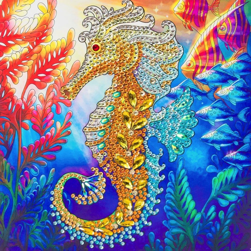 CCK-A48 "Golden Seahorse" Crystal Art Card Kit