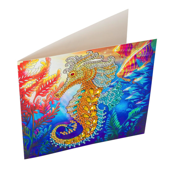 CCK-A48 "Golden Seahorse" Crystal Art Card Kit