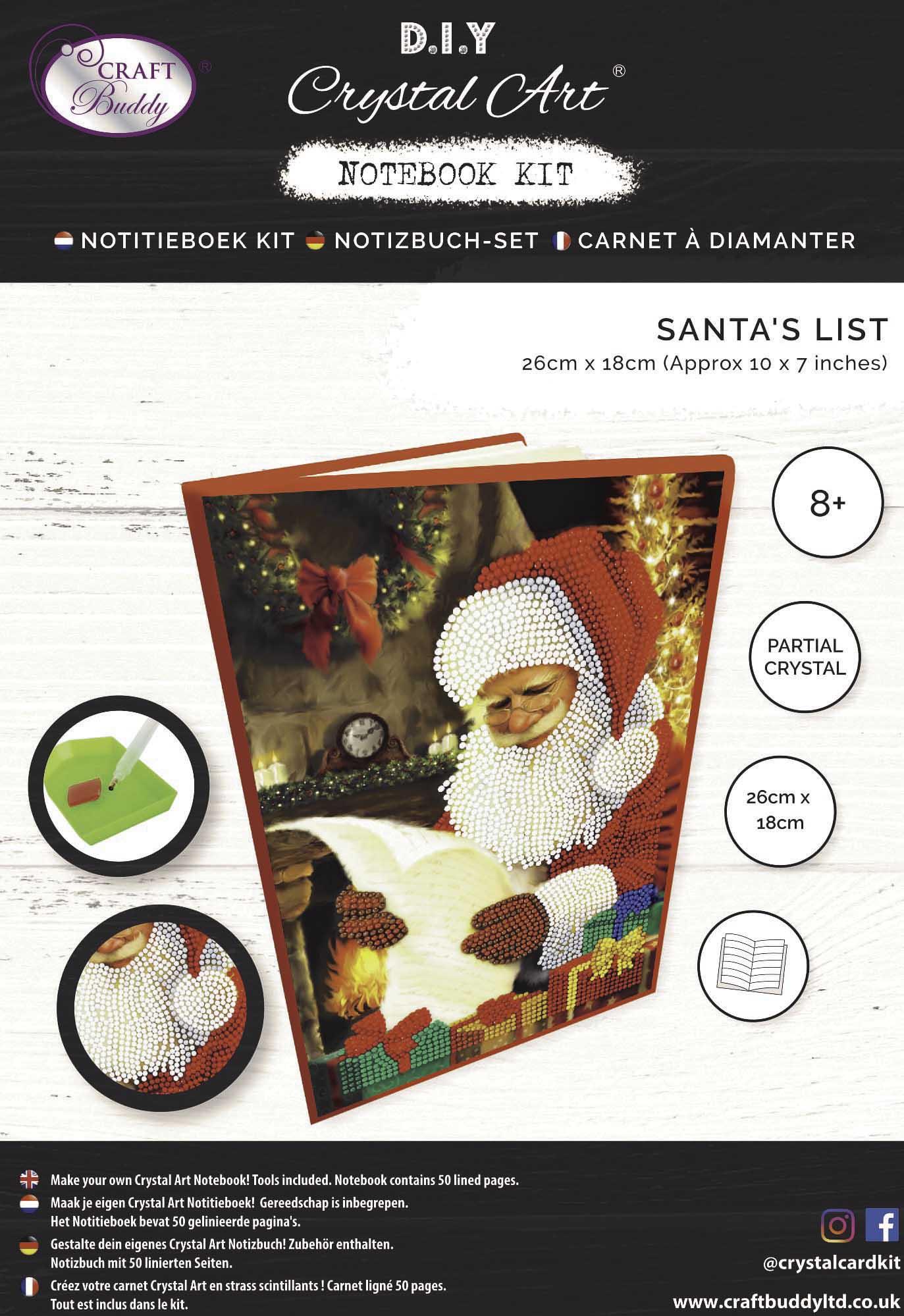 CANJ-5 "Santa's List", Crystal Art Notebook