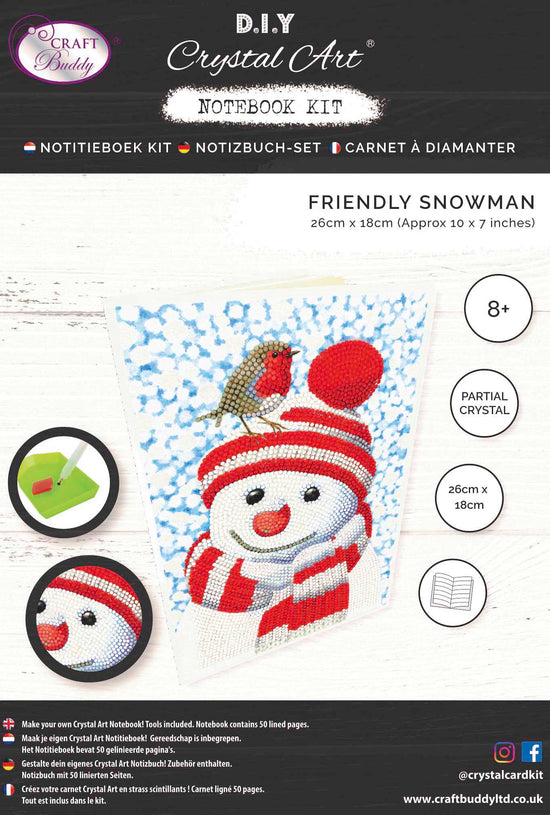 CANJ-6 "Friendly Snowman", Crystal Art Notebook