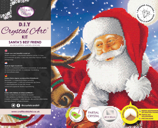 CAK-A110L: "Santa's Best Friend, 40x50cm Crystal Art Kit