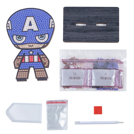 Load image into Gallery viewer, CAFGR-MCU005: &amp;quot;Captain America&amp;quot; Crystal Art Buddy MARVEL Series 1
