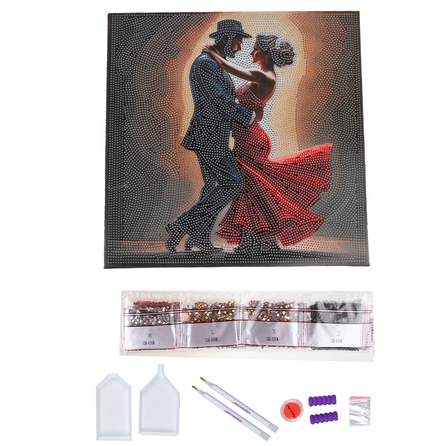 Load image into Gallery viewer, “Midnight Dance” Crystal Art Kit 30x30cm Contents
