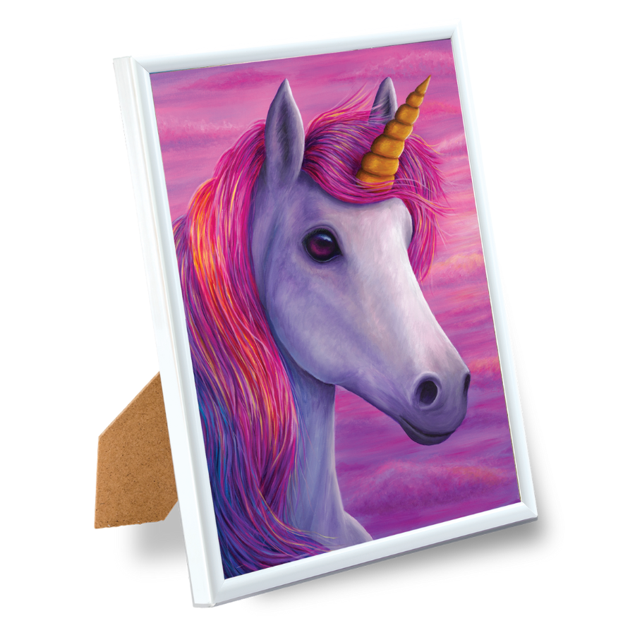 Load image into Gallery viewer, Unicorn Delights picture frame crystal art 21 x 25cm by Rachel Froud Framed
