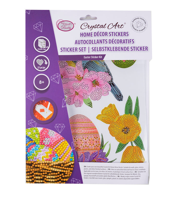 WST-QVC2SET5: Crystal Art Wall Sticker Sheets Bumper Kit Set of 5 - Easter