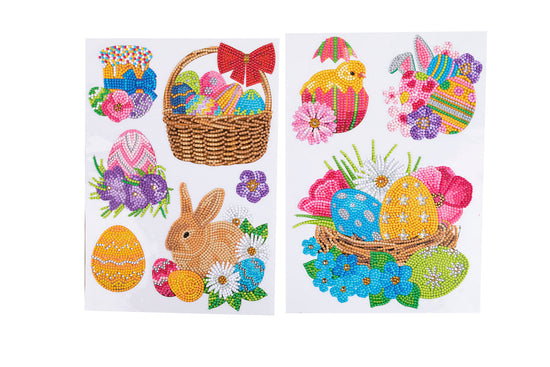 WST-QVC2SET5: Crystal Art Wall Sticker Sheets Bumper Kit Set of 5 - Easter