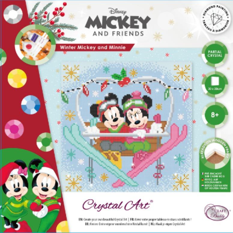 CAK-DNY709M: Winter Mickey and Minnie, 30x30cm Crystal Art Kit