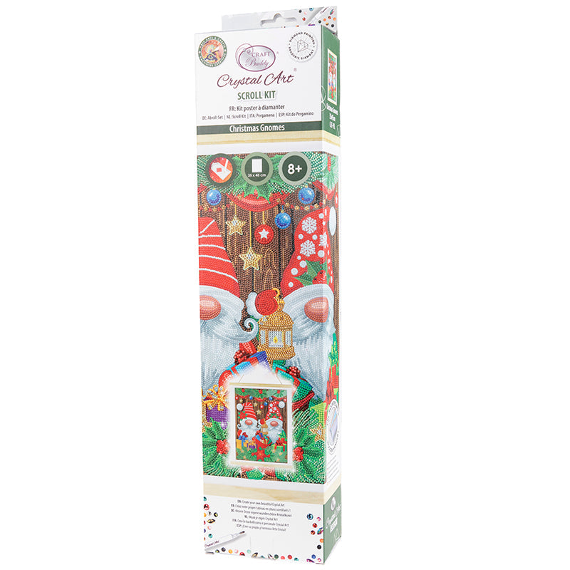 Christmas Gnomes crystal art scroll kit 35x45cm front packaging