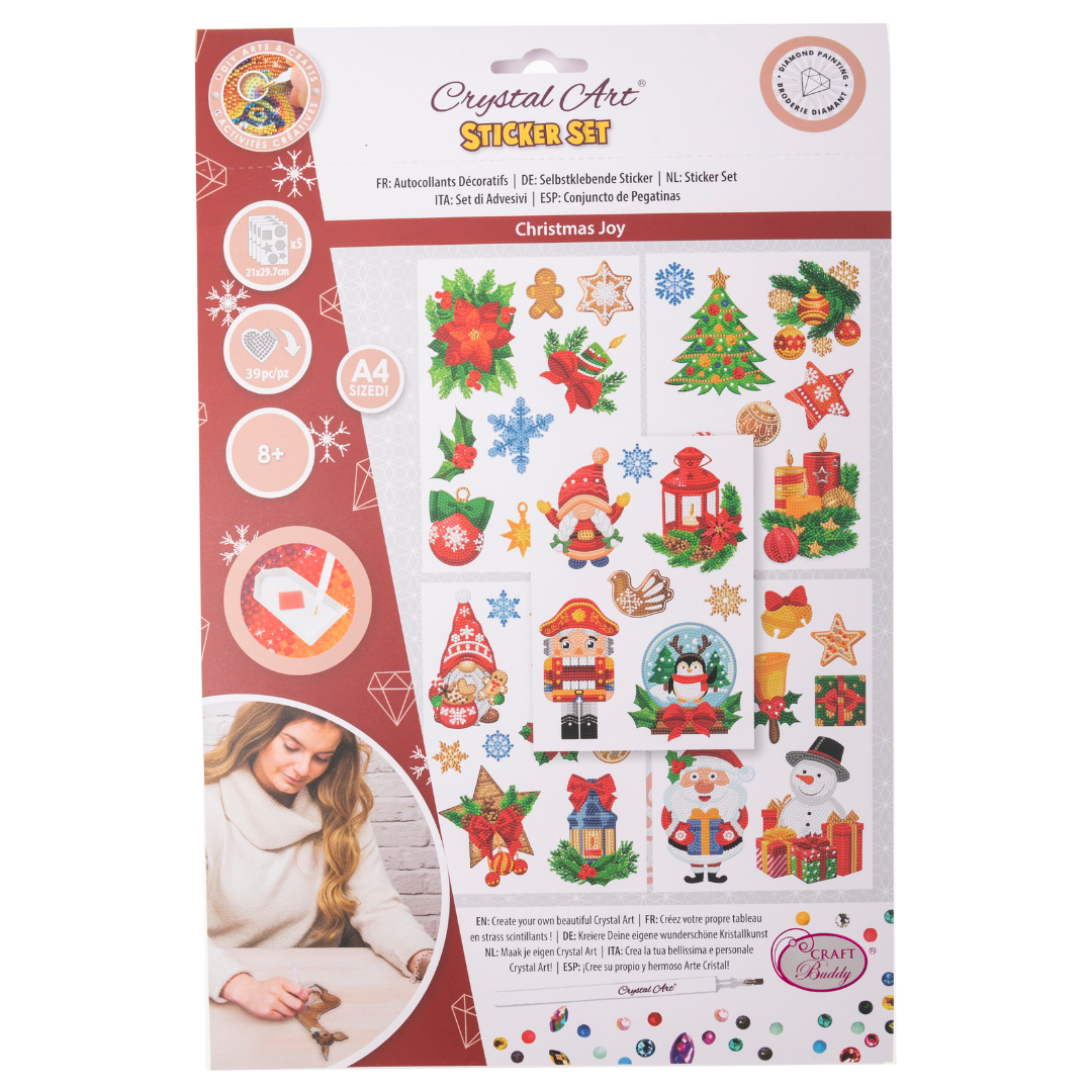 "Christmas Joy" Crystal Art Wall Sticker Set x39